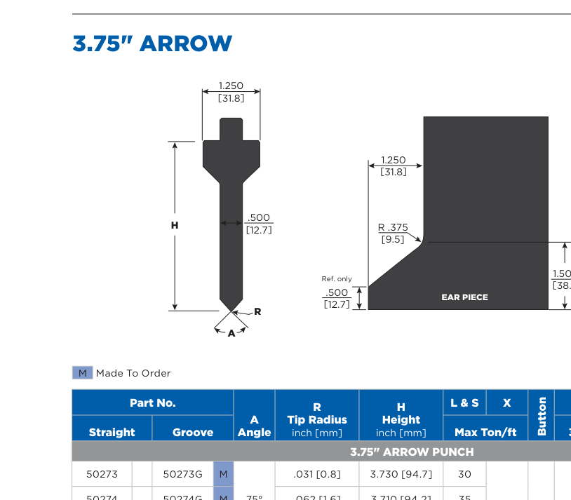 3.75" Arrow Punch