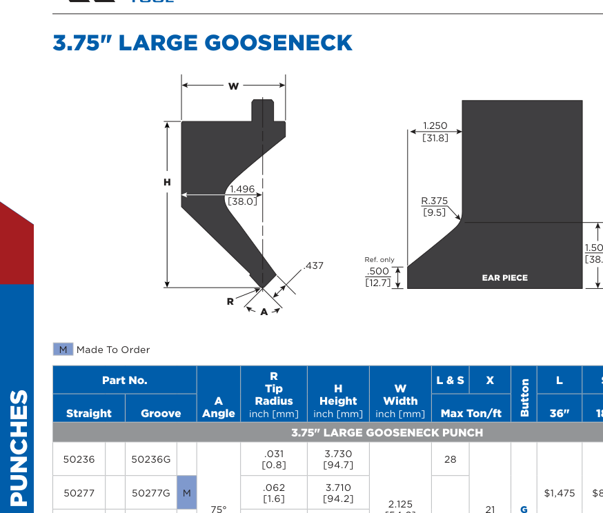 3.75" Large Gooseneck Punch